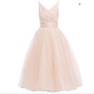 Little Girls Champagne Flower Girl Dress